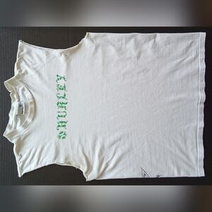 Hurley White Sleeveless T-Shirt with Green Logo